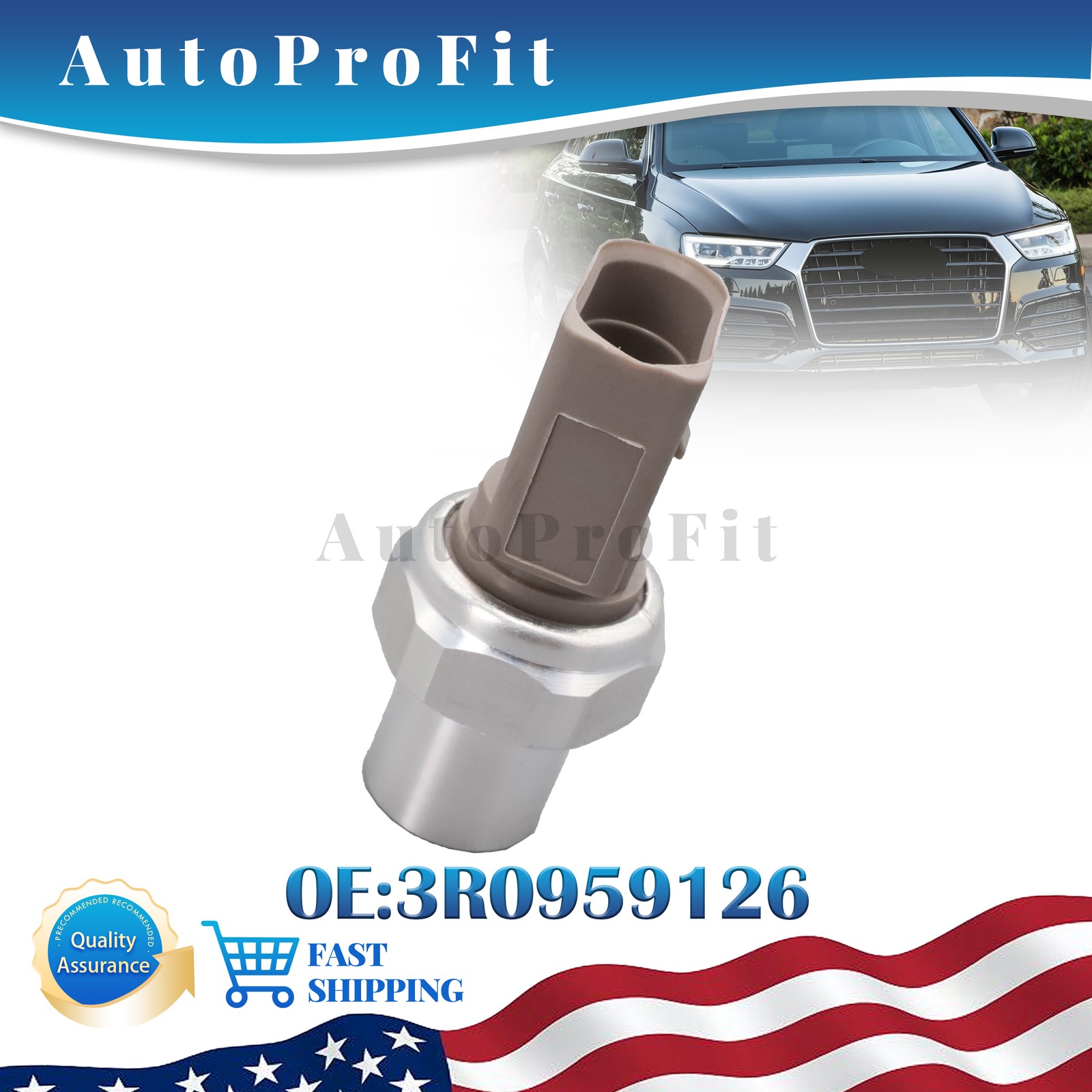 1PC For 2002-2004 Audi A4 1.8L 3R0959126 8E0959126 A/C Pressure Switch Sensor US