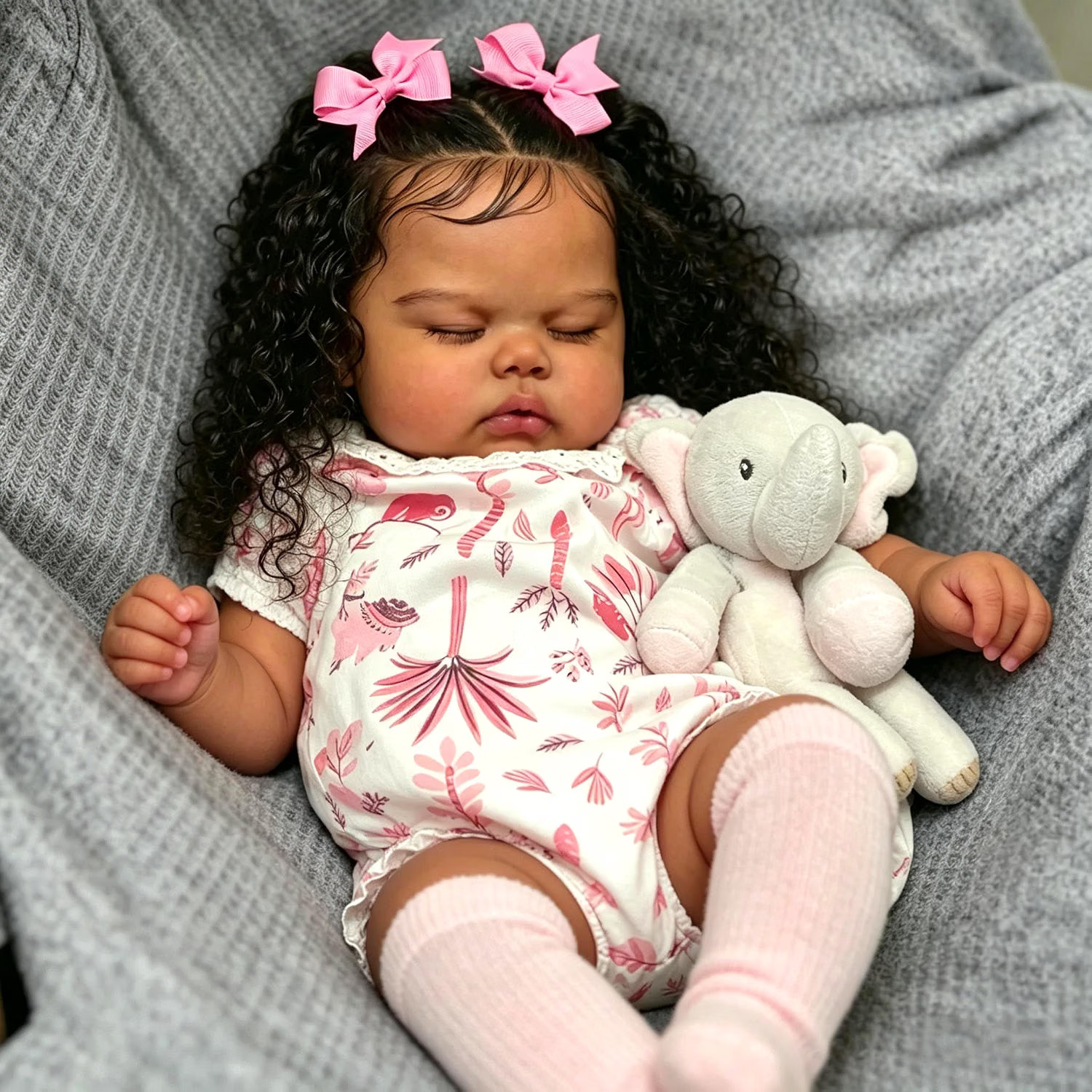 Anano Black Reborn Baby Doll Girl Silicone 19 Inch Biracial Anano Black Reborn Baby Doll Girl Silicone 19 Inch Biracial