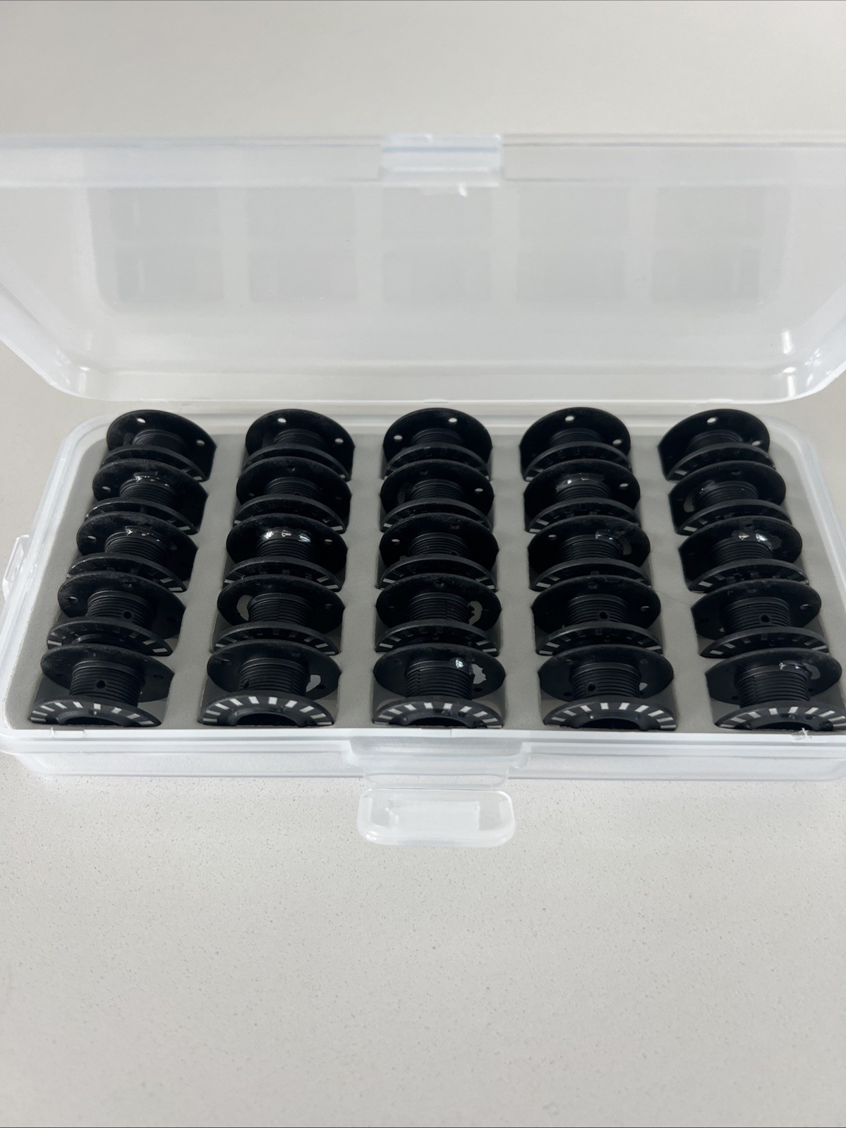 Genuine Bernina 4/5/7 Sewing Machine Jumbo Bobbins Set of 25 with Case