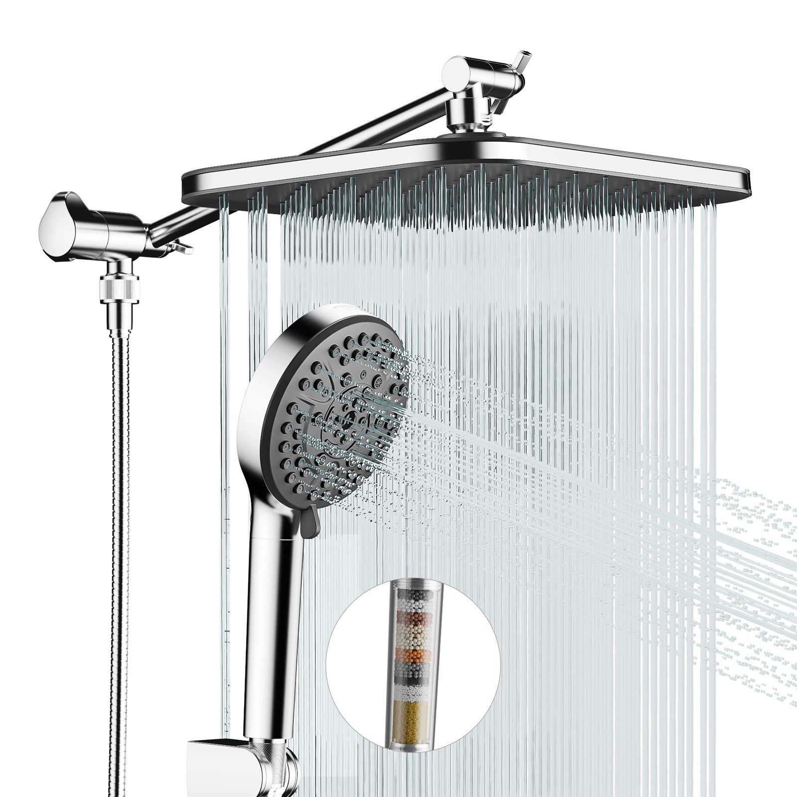 JOMOO Filtered High Pressure Shower Head Combo 10 Spray 12