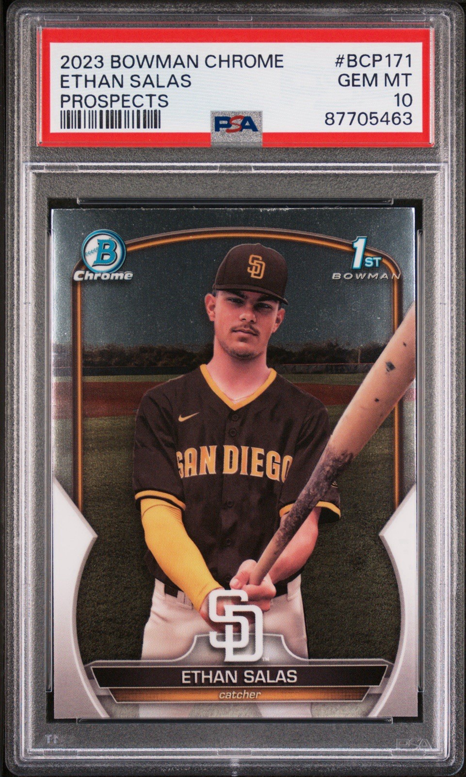 2023 Bowman Chrome Ethan Salas 1st #BCP-171 Padres PSA 10 Gem Mint 2023 Bowman Chrome Ethan Salas 1st #BCP-171 Padres PSA 10 Gem Mint
