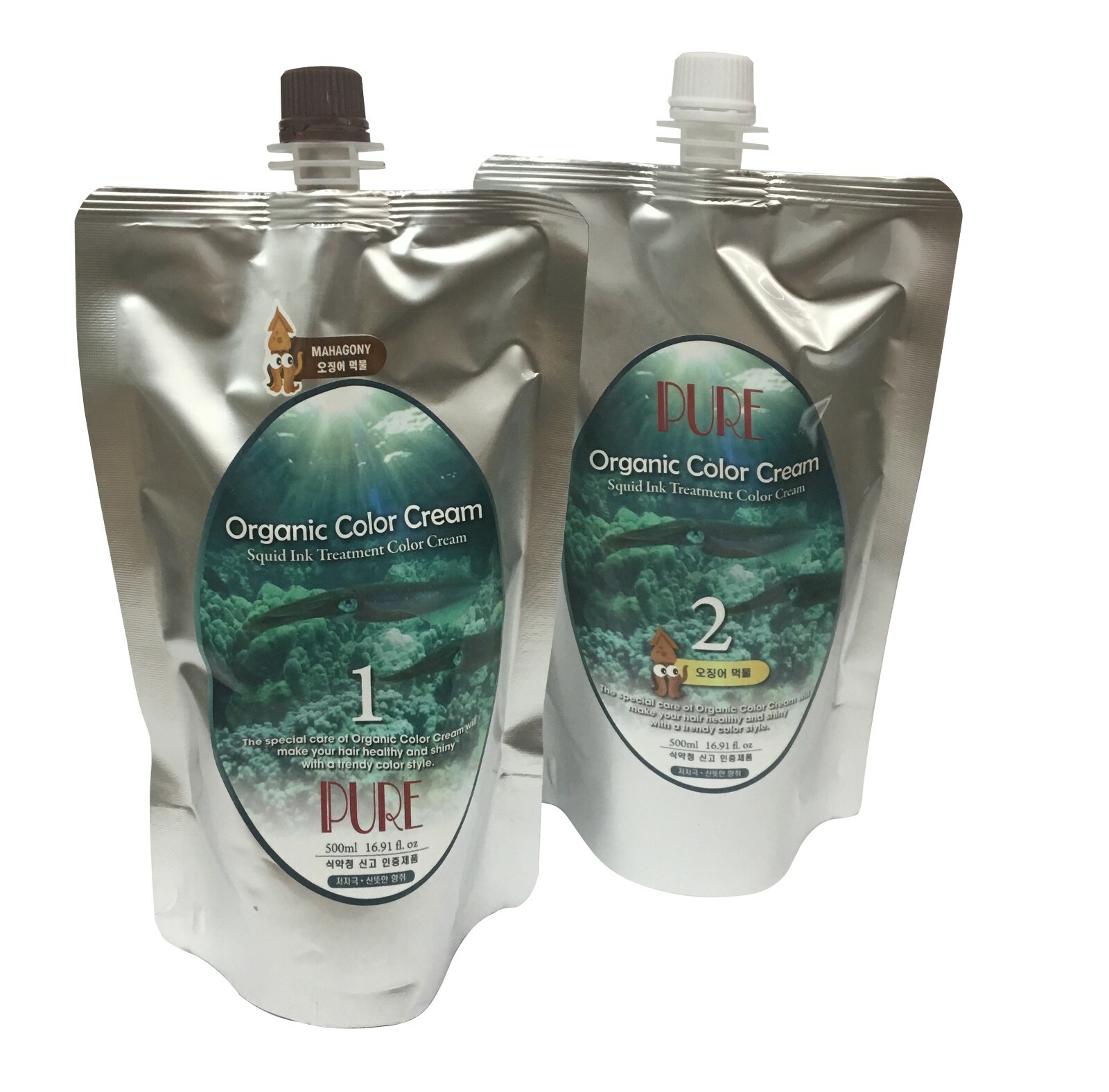 Pure Organic Hair Color Cream - 500ml/500ml-1 set, Ammonia Free Gray Hair Cover
