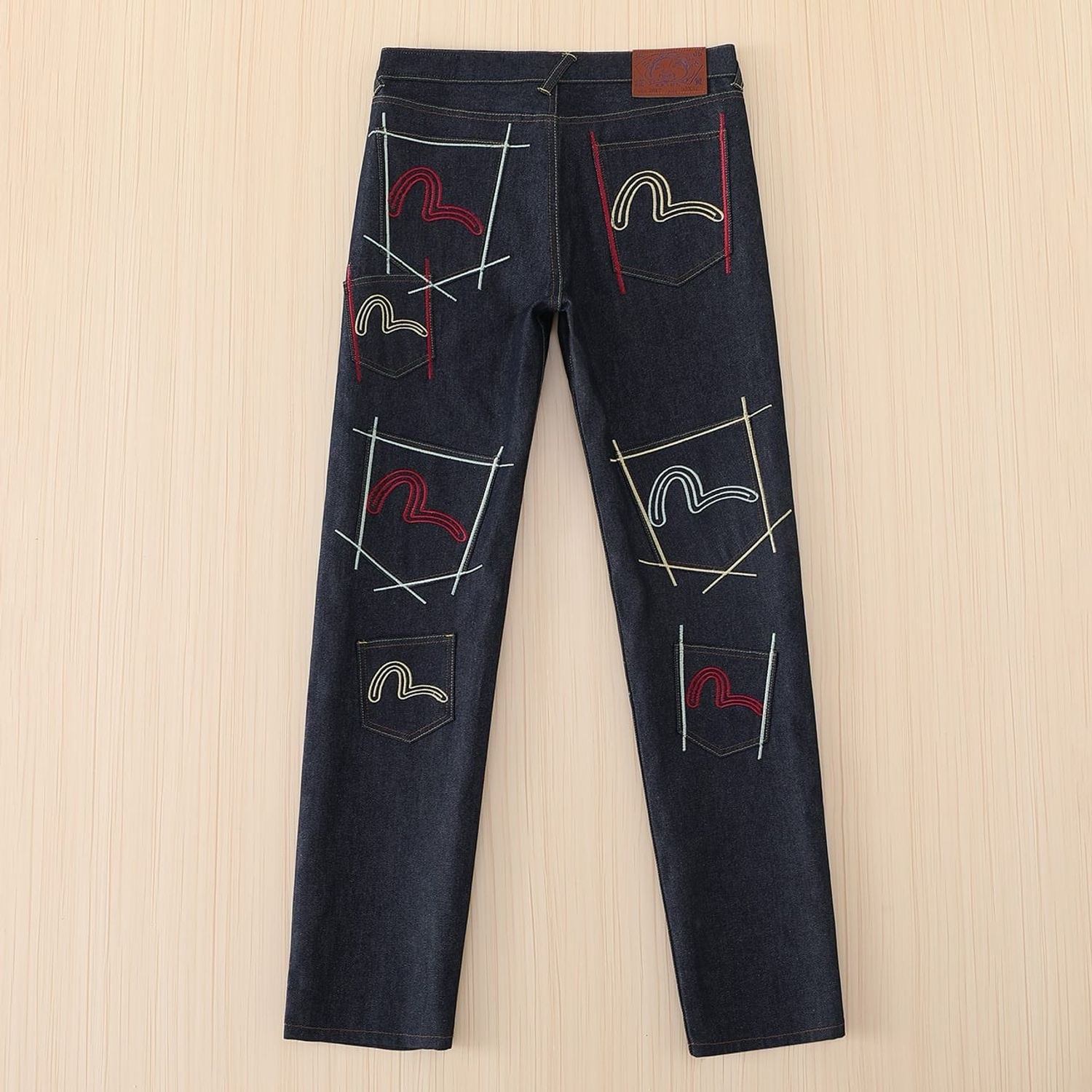 Evisu Men\'s Indigo Embroidered Straight-Leg Jeans Evisu Men\'s Indigo Embroidered Straight-Leg Jeans