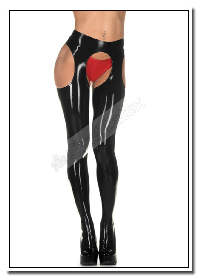 Latex Pantyhose Open Style Sexy Tights Unisex Mid Waist Cool Customize 0.4mm F63