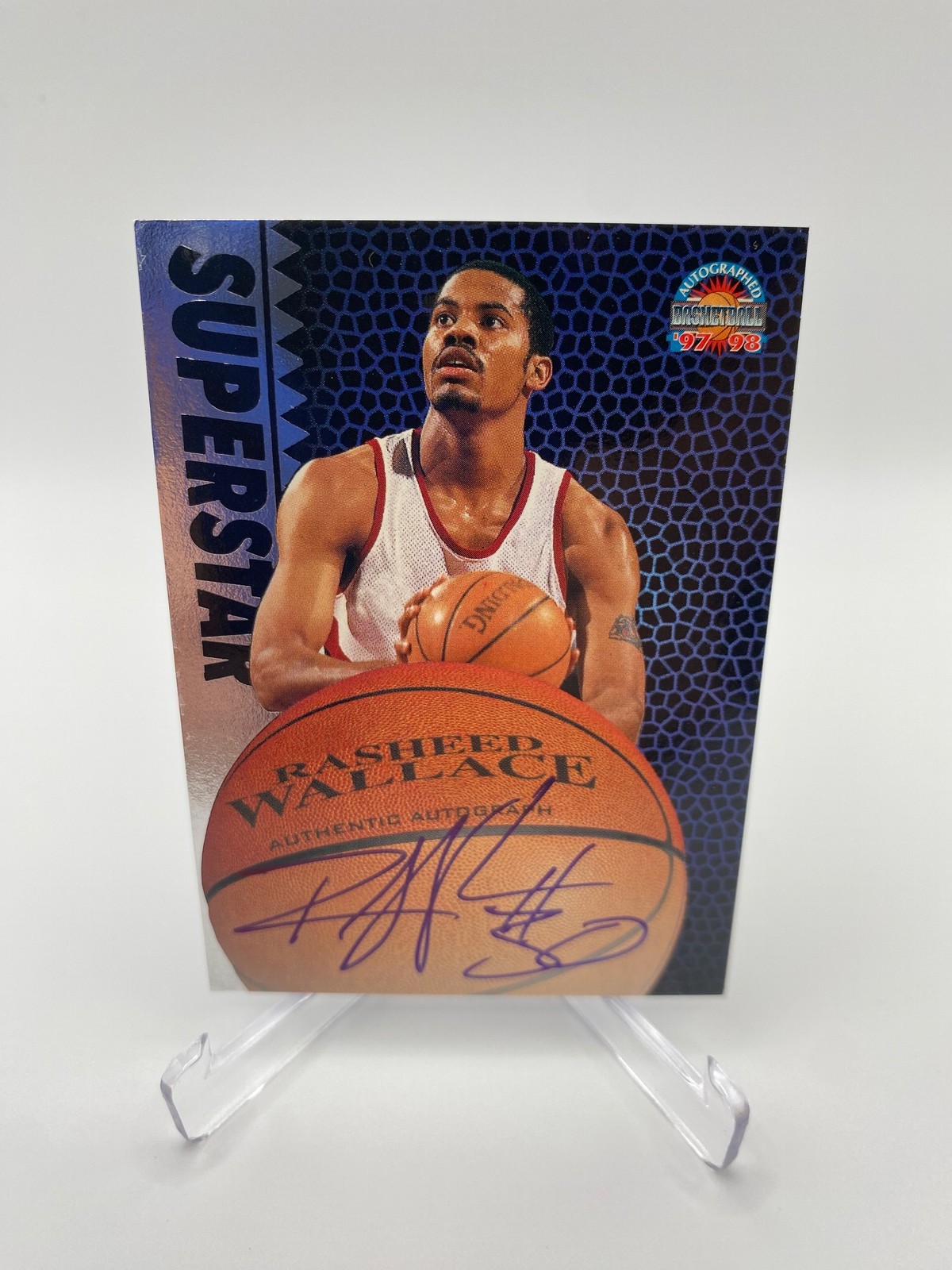 1997-98 Score Board Autographed #NNO Rasheed Wallace Superstars Silver 1997-98 Score Board Autographed #NNO Rasheed Wallace Superstars Silver