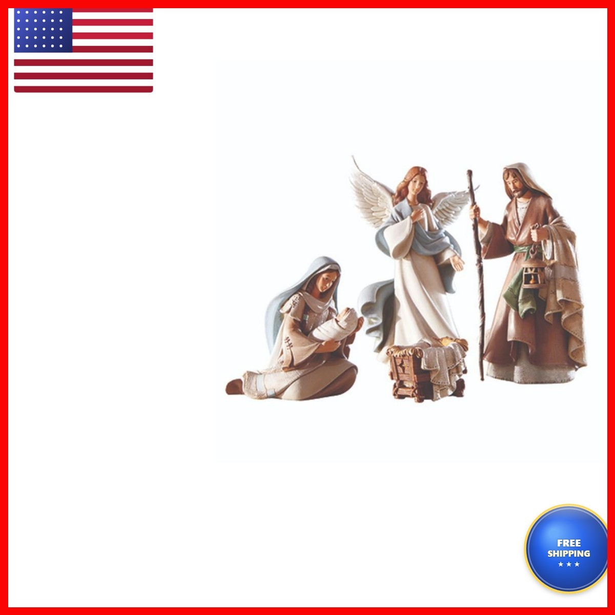 Avalon Gallery Bethlehem Nights Nativity Set 5-Piece Holy Family