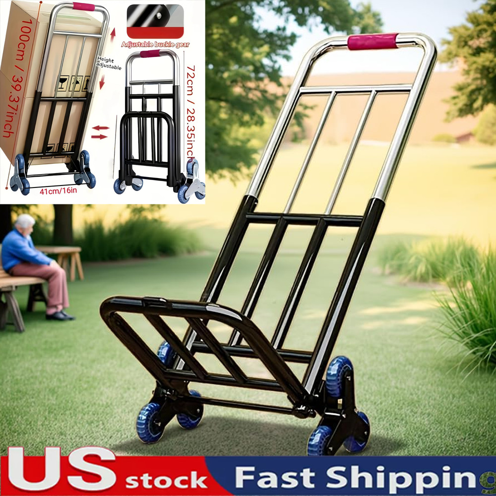 330 lbs Stair Climbing Cart Heavy Duty Folding Hand Truck Dolly 6 Wheels + Rope 330 lbs Stair Climbing Cart Heavy Duty Folding Hand Truck Dolly 6 Wheels + Rope