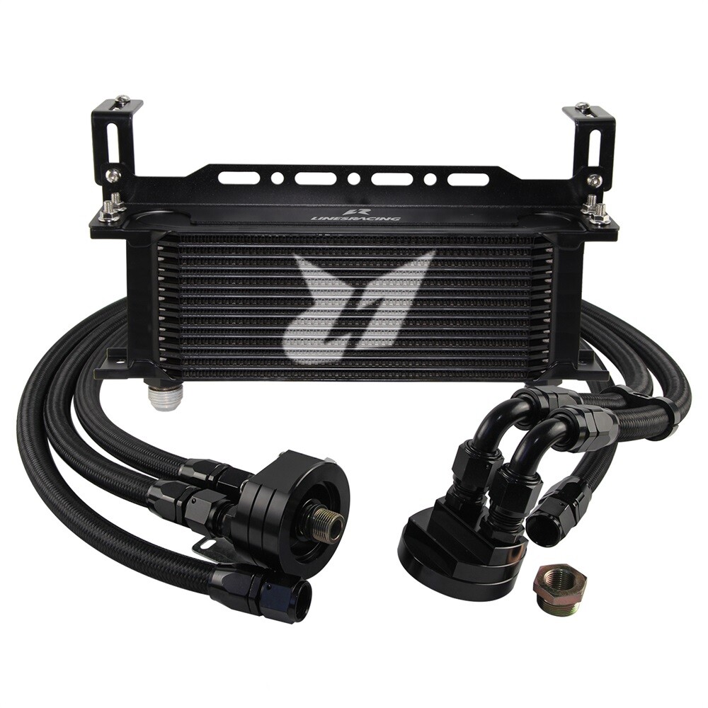 15 Row Engine Oil Cooler & Oil Filter Relocation Kit & 3 Braided Steel Oil Lines 15 Row Engine Oil Cooler & Oil Filter Relocation Kit & 3 Braided Steel Oil Lines