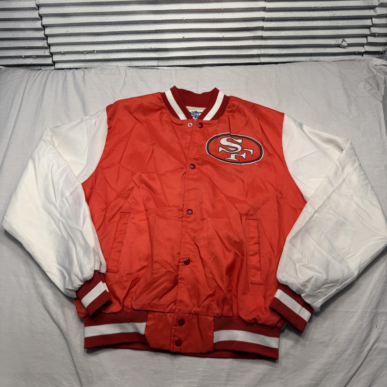 Vintage San Francisco 49ers Jacket Mens Large Red White NFL Football Decade 80s