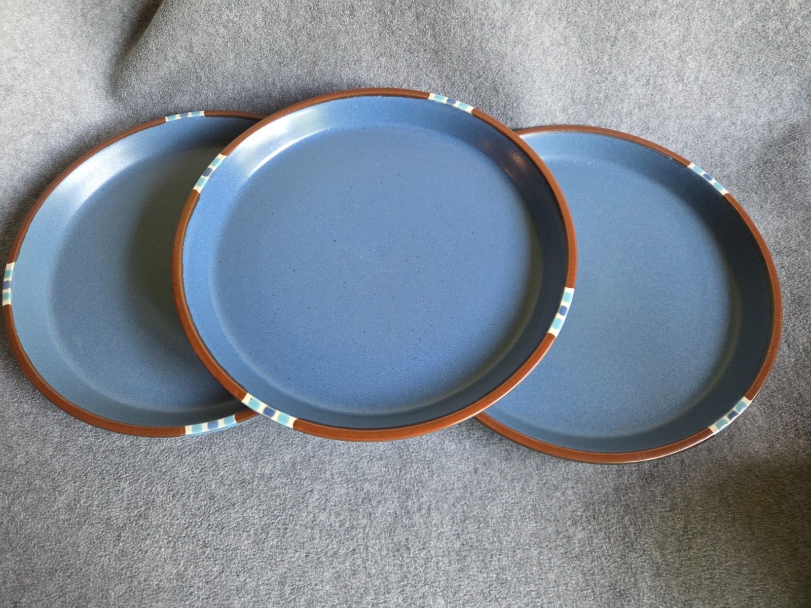Vtg. DANSK Stoneware MESA Sky Blue 10.5” DINNER Plates  Set of 3