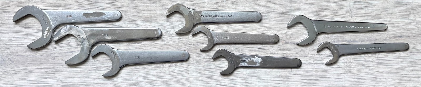 LOT of 14 - Vintage - BONNEY, FAIRMONT & ARMSTRONG Thin Hydraulic Wrenches