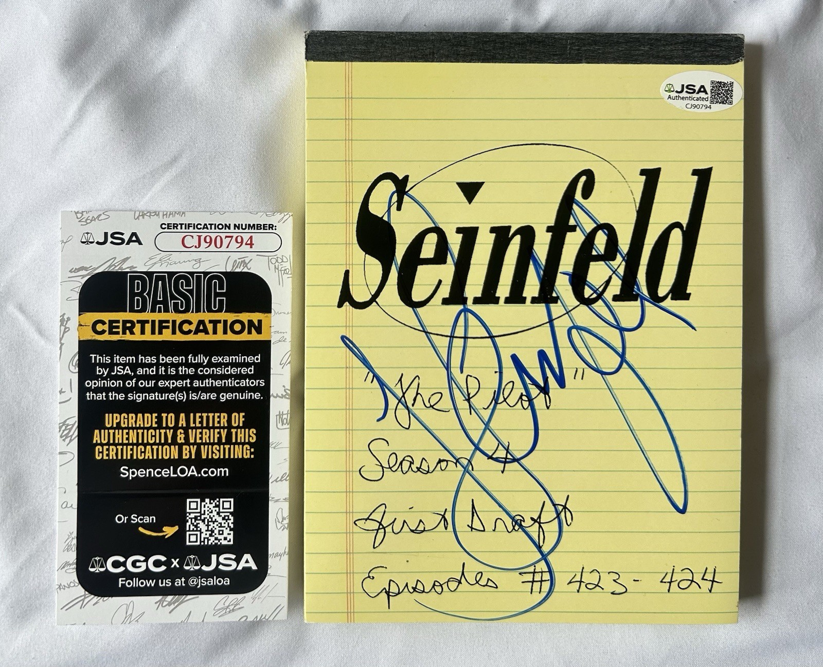 Jerry Seinfeld Signed The Pilot Script Copy Autographed JSA COA