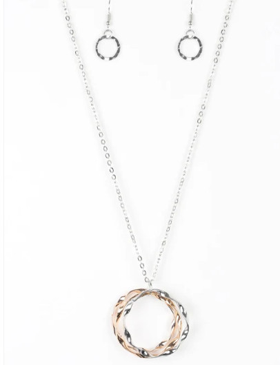 039 Paparazzi Millennial Minimalist Multi Necklace and Earrings Set
