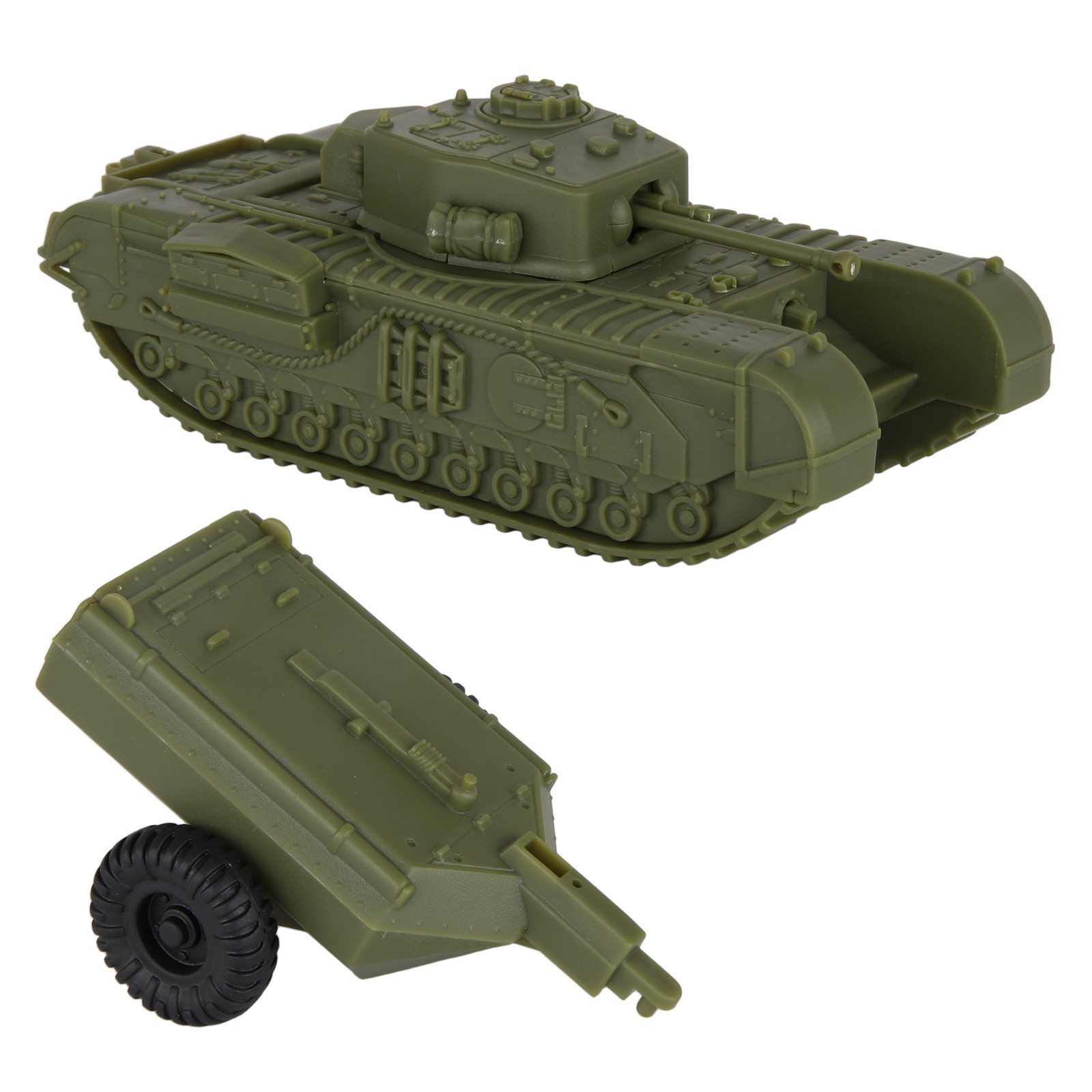 BMC CTS WW2 British Churchill Crocodile Plastic Tank GREEN Classic Toy Soldiers