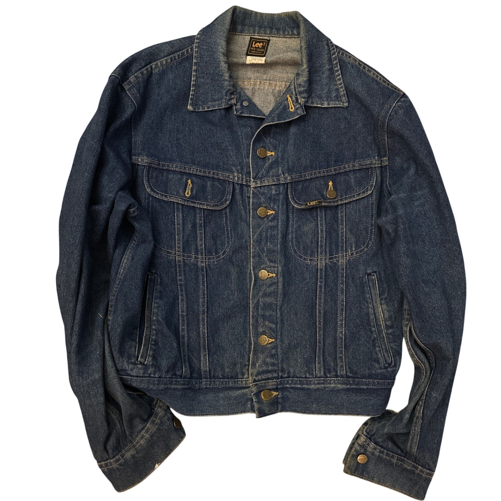 Vintage Lee Riders Denim Jacket USA Blue Trucker Coat 44 Long PATD-153438