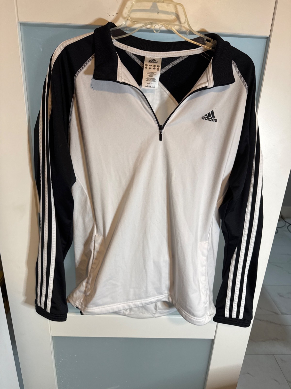 Adidas Vintage Black & White Zip Track Jacket Sportive Layering Piece       70-1