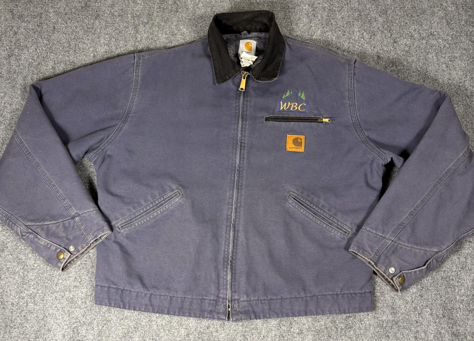 Vintage 00s J64 PTL Blue Carhartt Detroit Jacket Size L Made In USA EUC