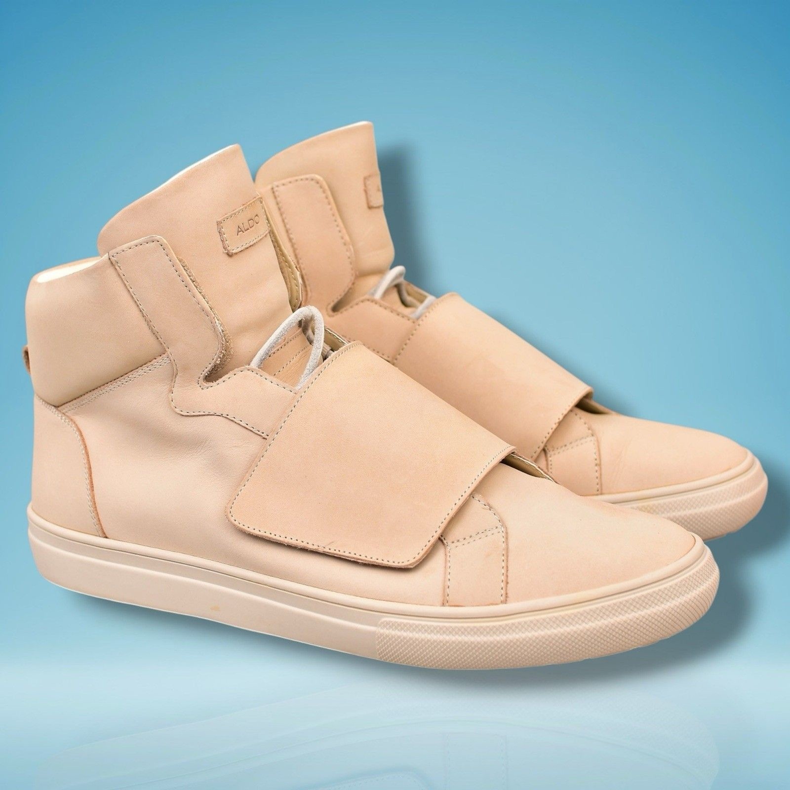 aldo alalisien 18 men\'s men’s size 13 high-top suede tan beige leather