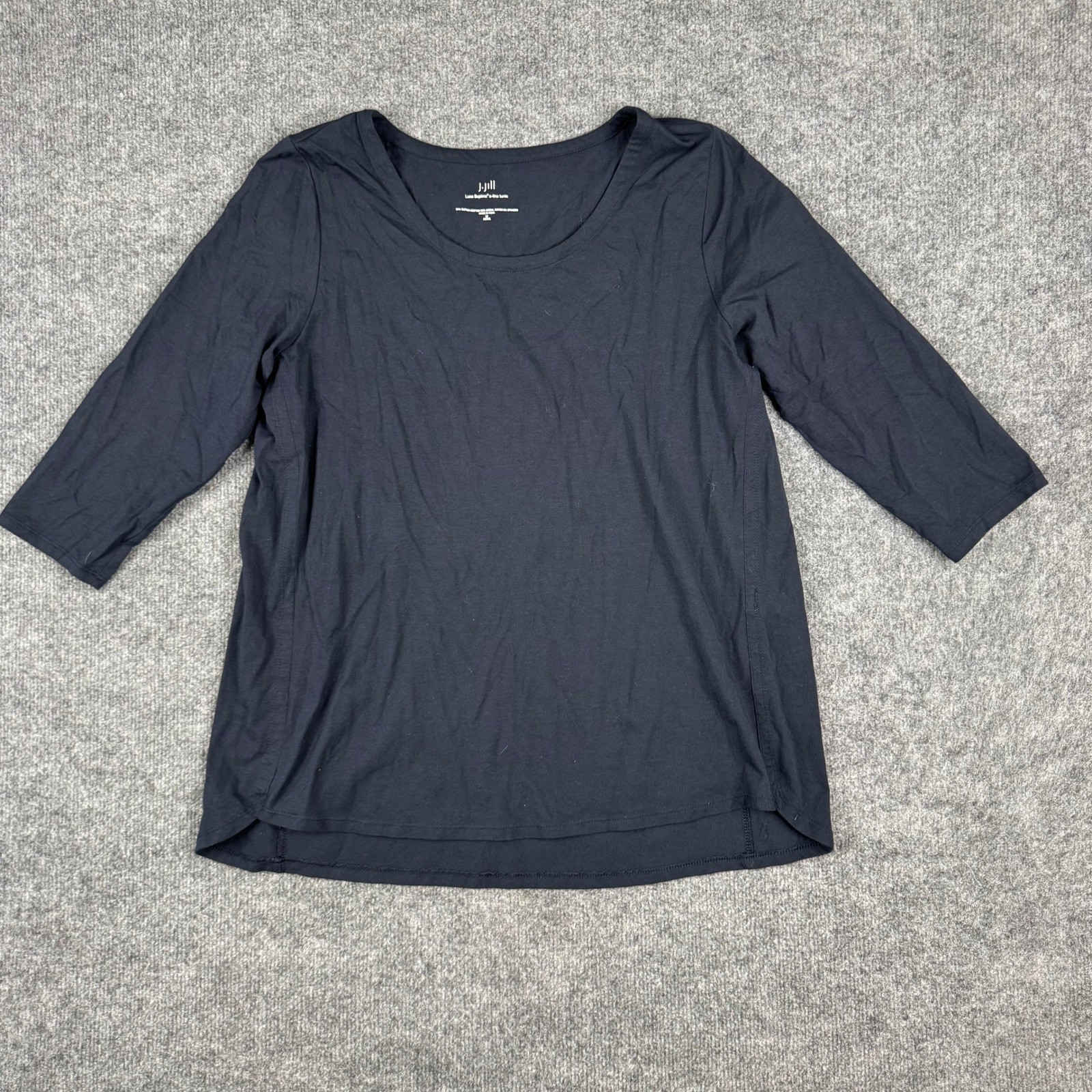 J. Jill Tunic Womens Size M Petite Luxe Supima Cotton A-Line 3/4 Sleeve Top
