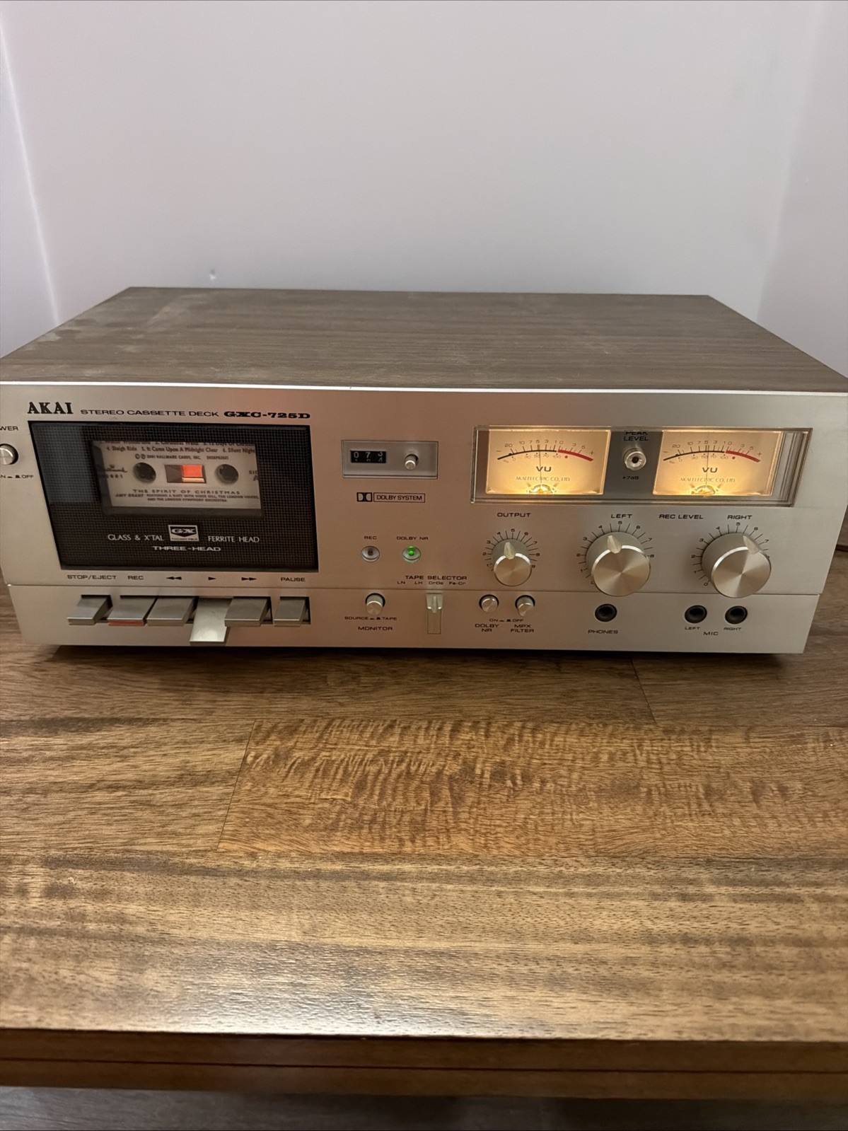 Vintage AKAI GXC-725D Stereo Cassette Deck Silver Wood grain ~Tested Working Vintage AKAI GXC-725D Stereo Cassette Deck Silver Wood grain ~Tested Working