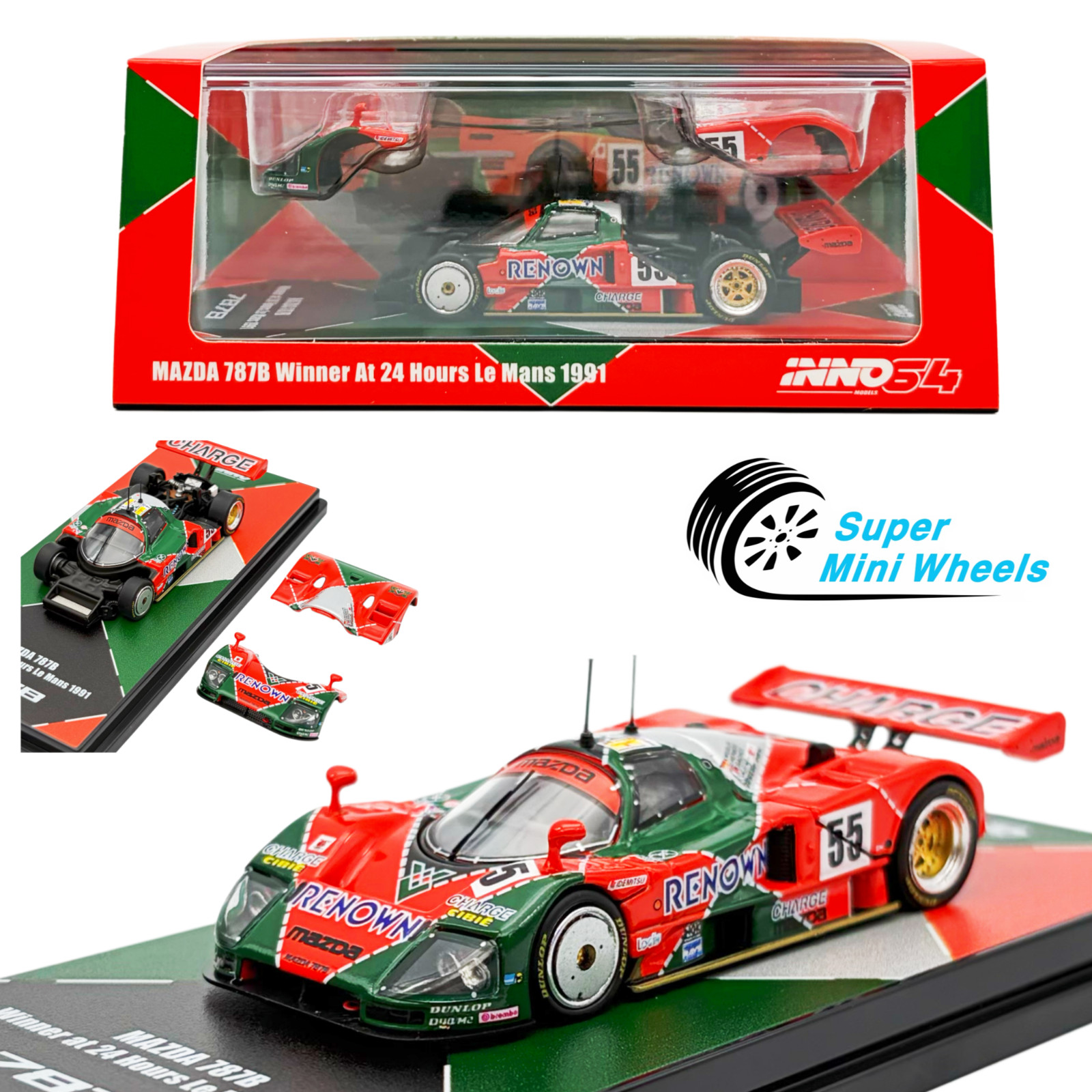 INNO64 1:64 Mazda 787B Winner at 24 Hours Le Mans 1991 INNO64 1:64 Mazda 787B Winner at 24 Hours Le Mans 1991