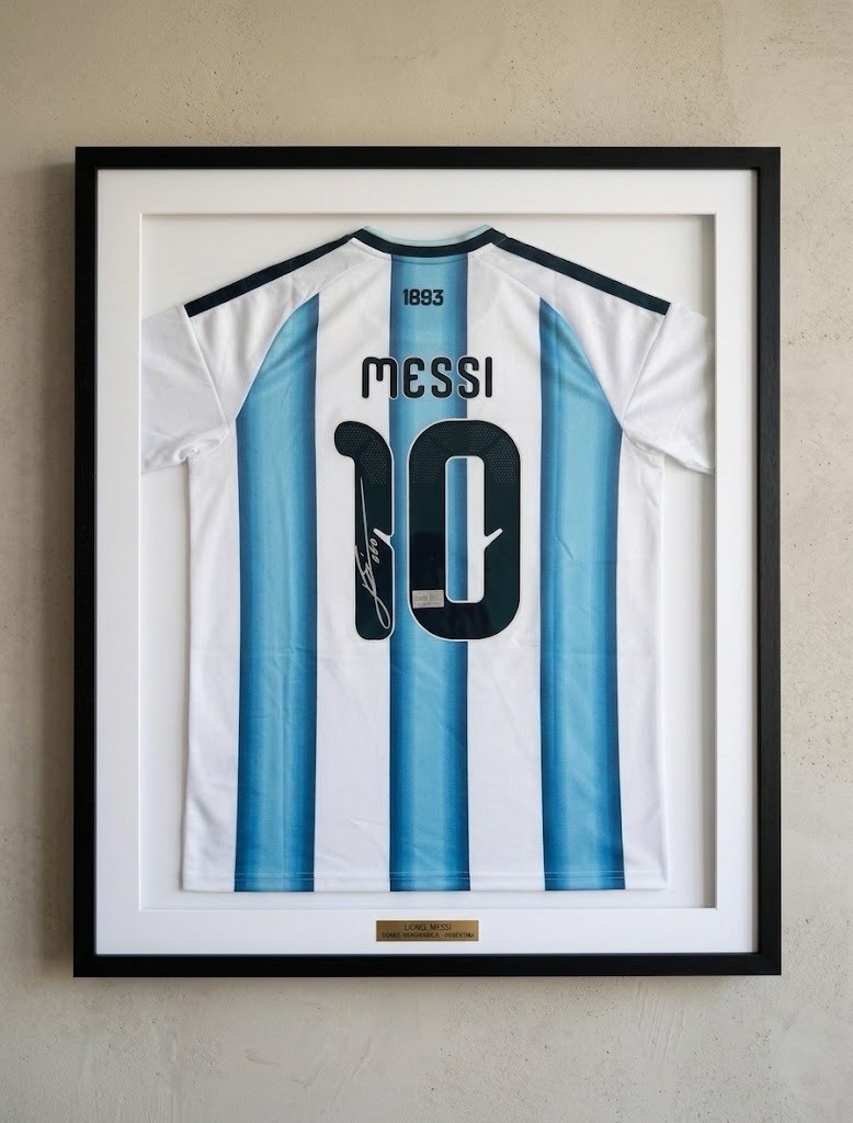 Lionel “Leo” Messi jersey Argentina hand signed with ICONS COA. NO FRAME INCL**