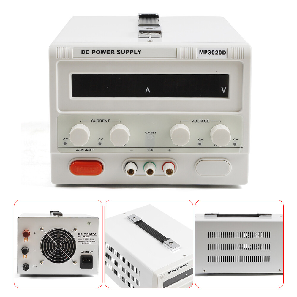 MP3020D 30V 20A DC Power Supply Variable Adjustable High Precision Digital Cord