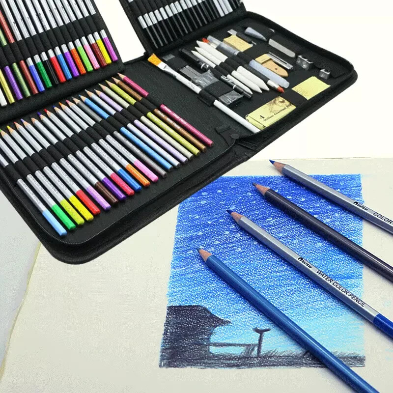 83pc Professional Drawing Artist Kit Pencils Sketch Charcoal Art Set Adults Bag