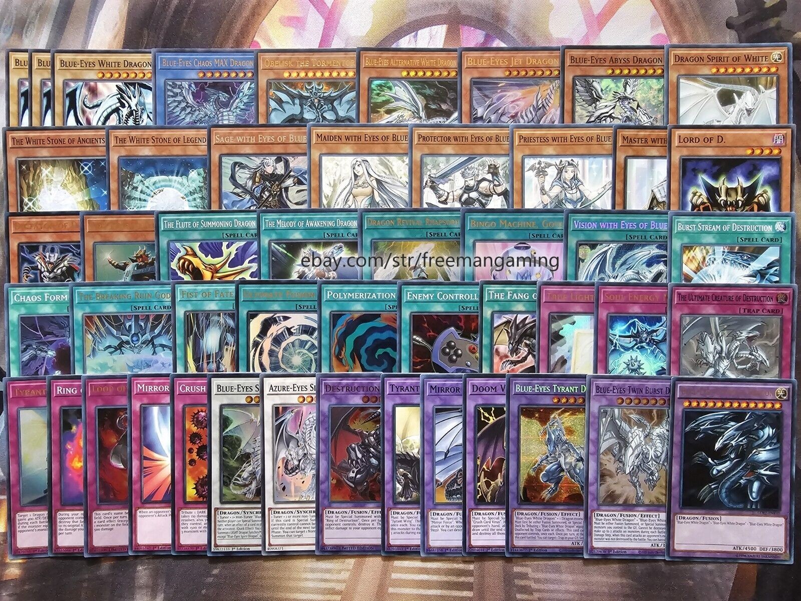 Yugioh Competitive Deluxe Seto Kaiba Deck 49 Cards Blue-Eyes Whi **HOT** + Bonus
