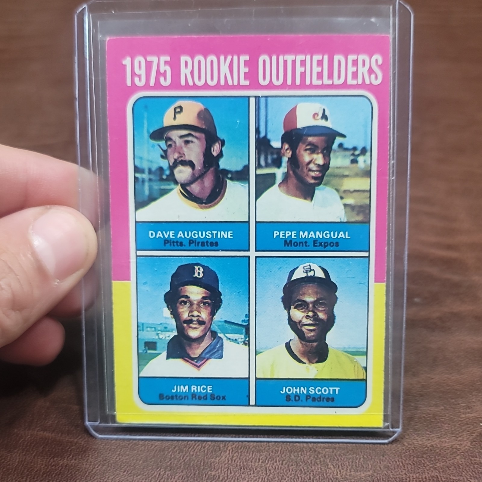 Topps 1975 Topps #616 Rookie Outfielders Rookie RC Augustine Mangual Rice Scott
