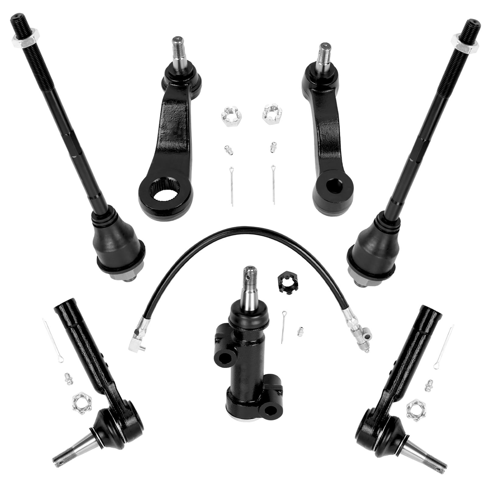 7pc Front Inner Outer Tierod Pitman Idler Arm Replacment for Silverado Sierra... 7pc Front Inner Outer Tierod Pitman Idler Arm Replacment for Silverado Sierra...