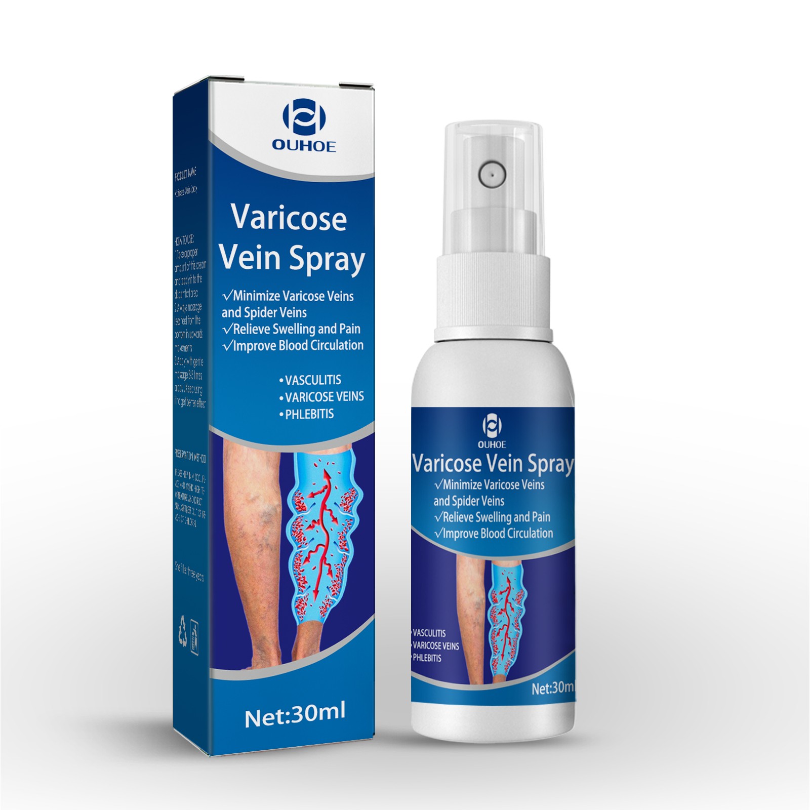 Varicose Vein Spray Arnica Ginger Extract Leg Circulation Relief 30ml Varicose Vein Spray Arnica Ginger Extract Leg Circulation Relief 30ml
