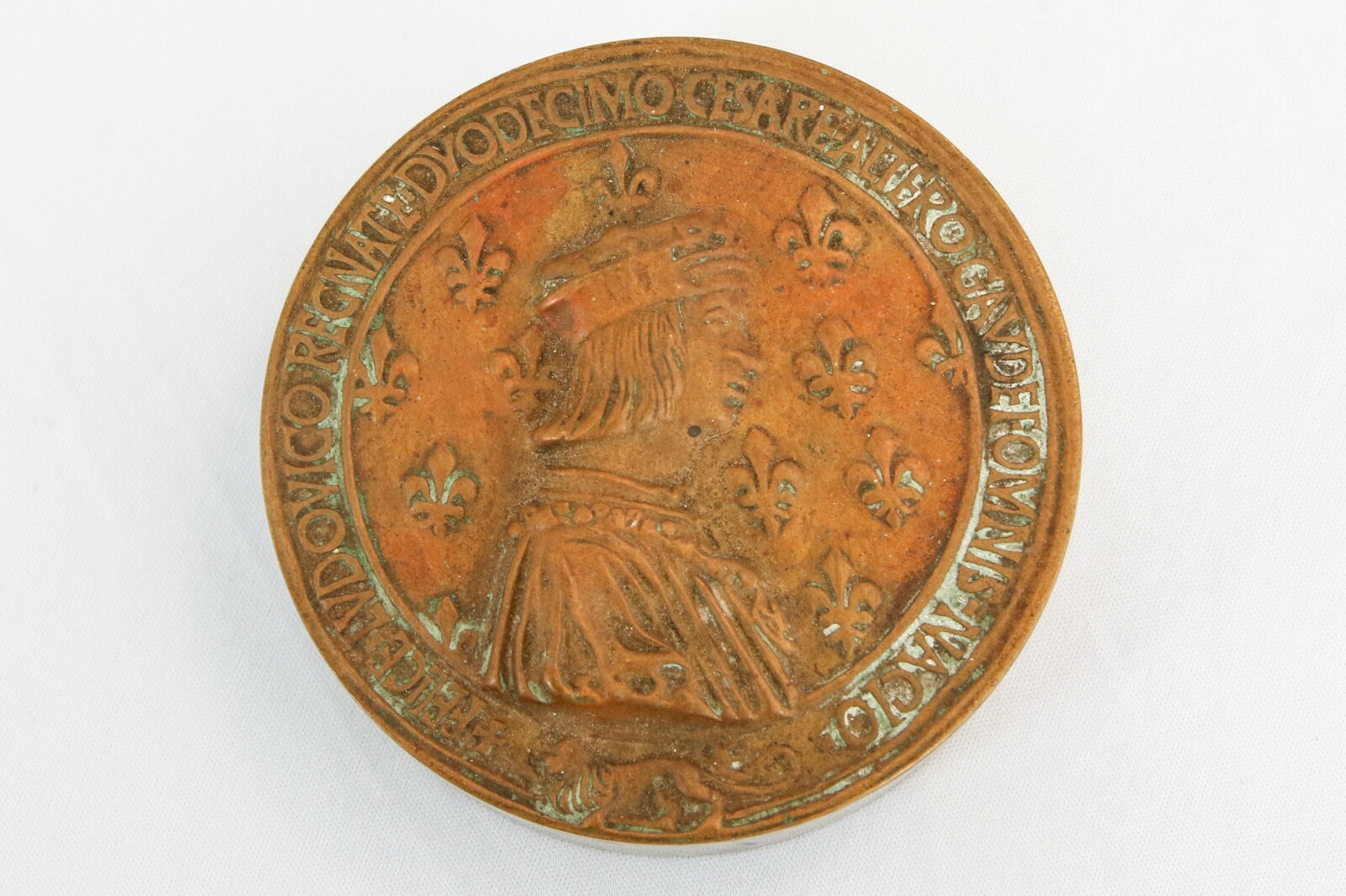 Antique 19th C France French King Louis XII Brass Box Fleurdelys Antique 19th C France French King Louis XII Brass Box Fleurdelys