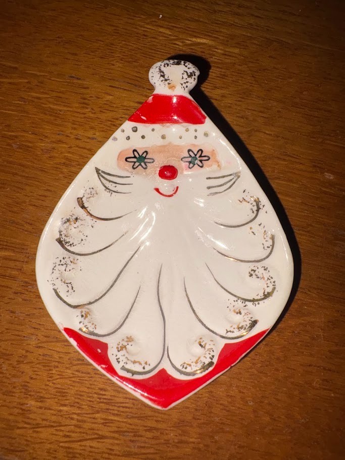 Vintage 1959 Holt Howard Starry-Eyed Santa Small Dish Daisy Eyes MCM Christmas