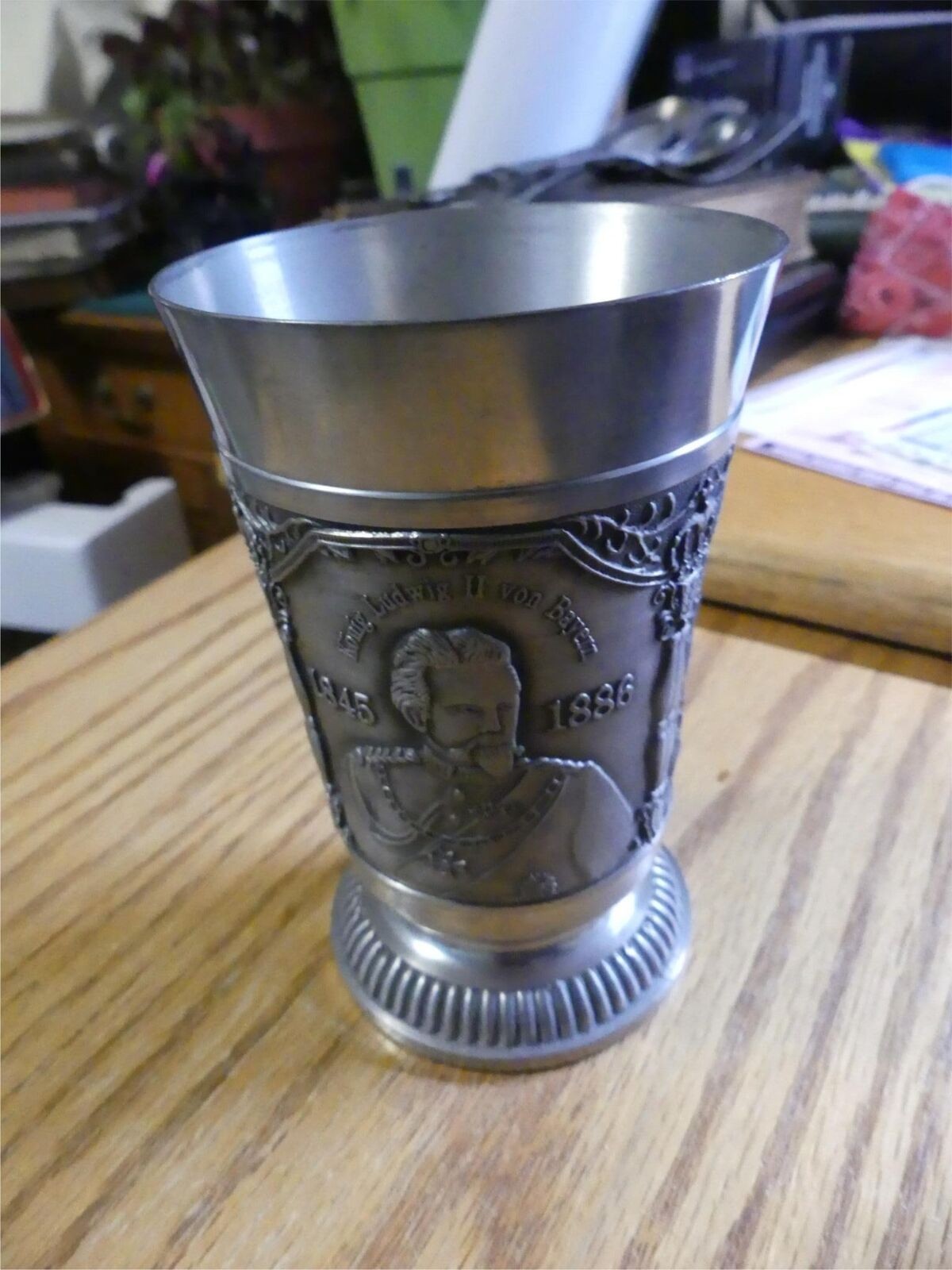 Konig Ludwig II von Bayern 1845-1886 Pewter Wine Drink Cup