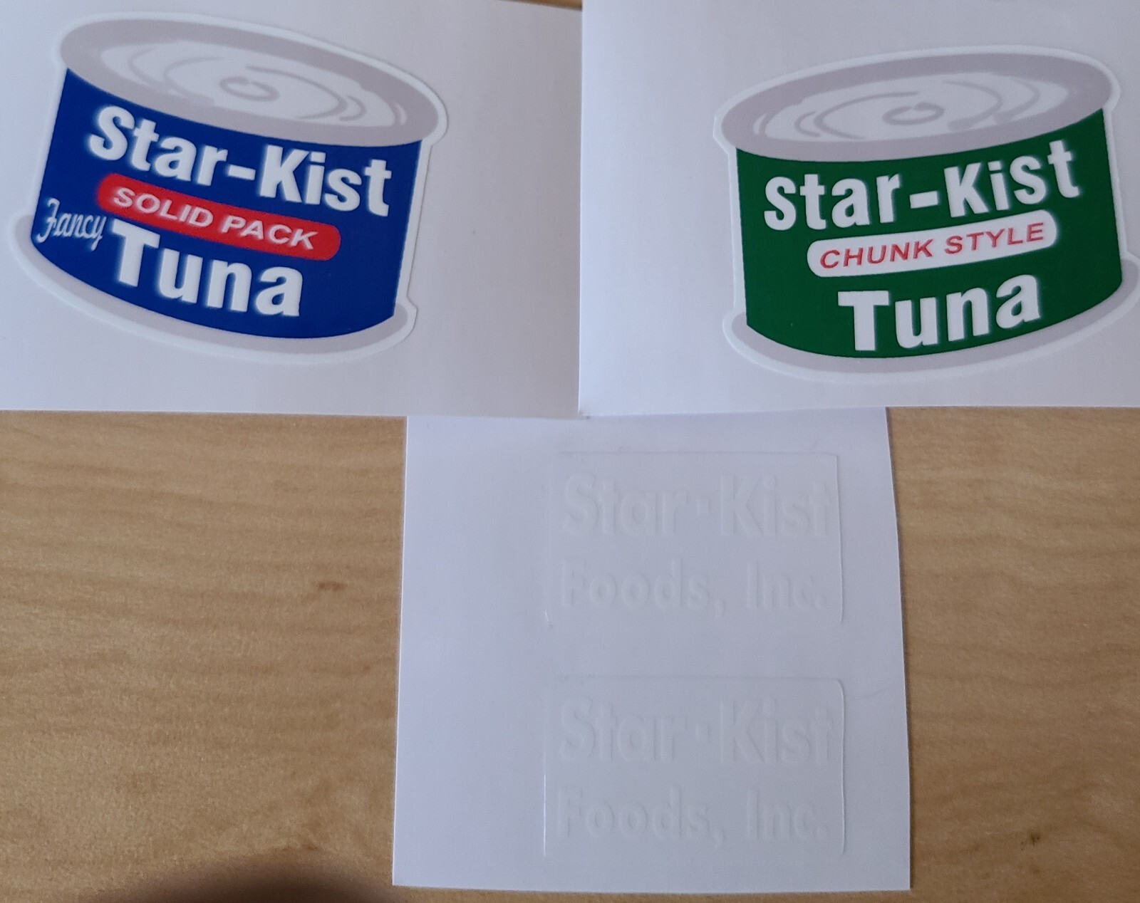 Tonka Star Kist Tuna and Door Labels Vehicle peel and stick vinyl 