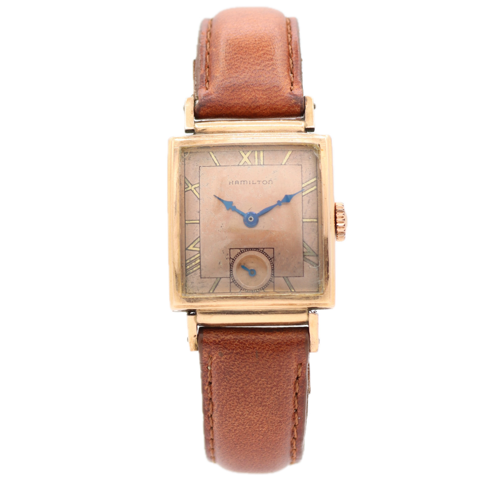 Vintage 23mm 1941 Hamilton Ross 19J Men\'s Mechanical Wristwatch 982 USA 14k GF