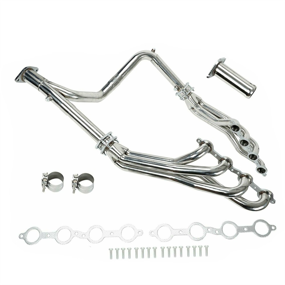 Stainless Exhaust Manifold Headers For 07-13 GMC Sierra Chevy Silverado 4.8 5.3