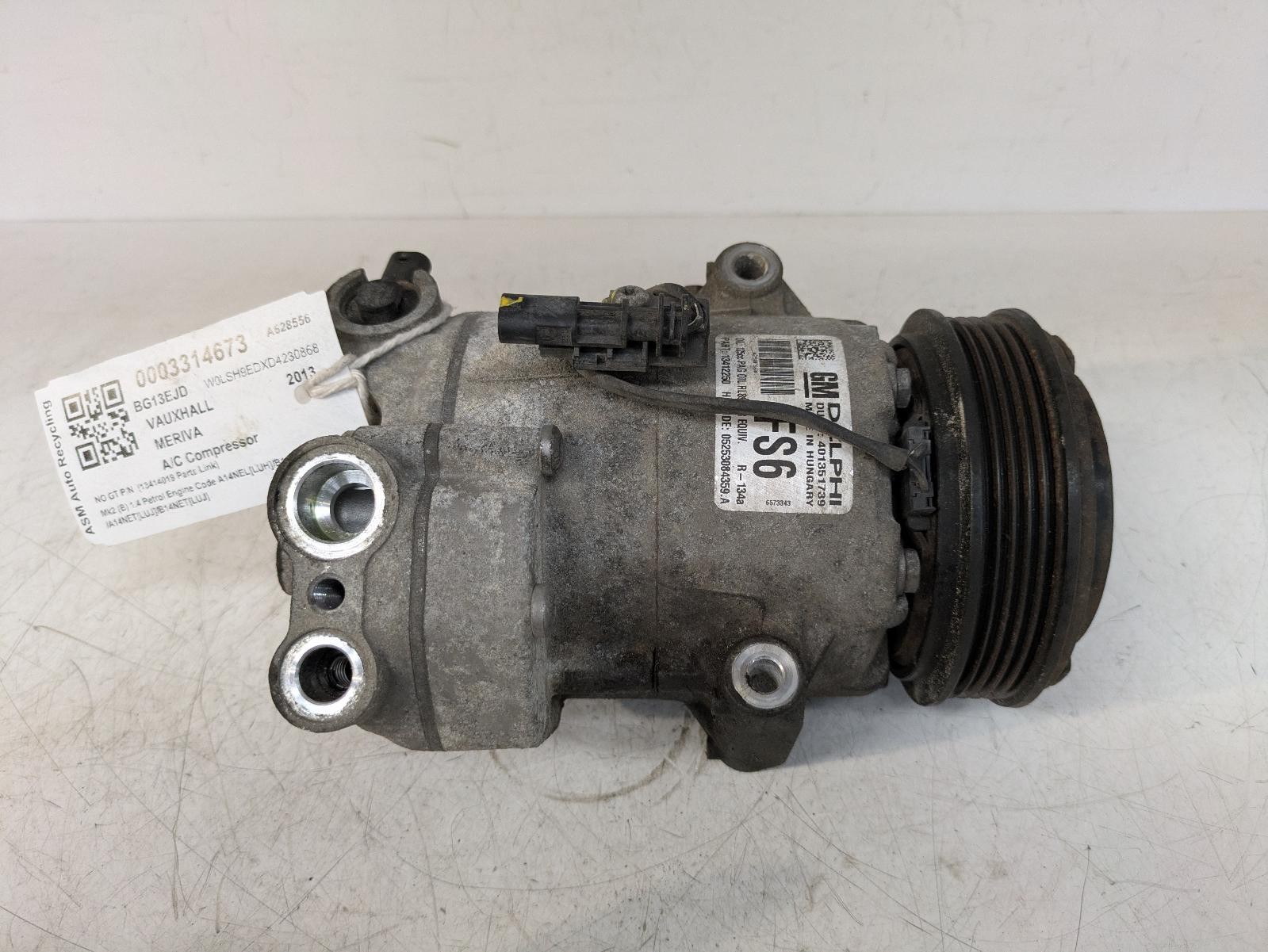 VAUXHALL MERIVA B MK2 2013 AIR CON COMPRESSOR A/C PUMP 1.4L PETROL 13414019 VAUXHALL MERIVA B MK2 2013 AIR CON COMPRESSOR A/C PUMP 1.4L PETROL 13414019