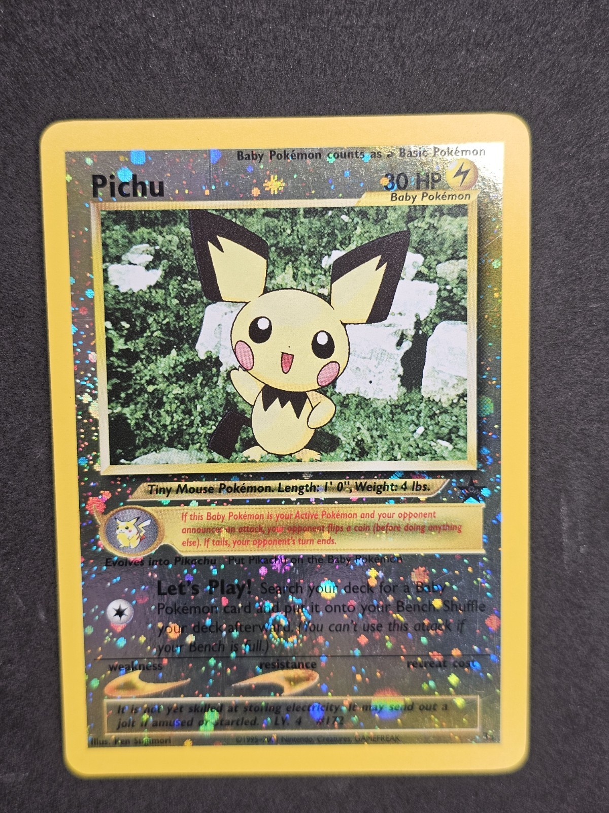 Pichu 35/53 WOTC Promo Reverse Holo SWIRL🌀