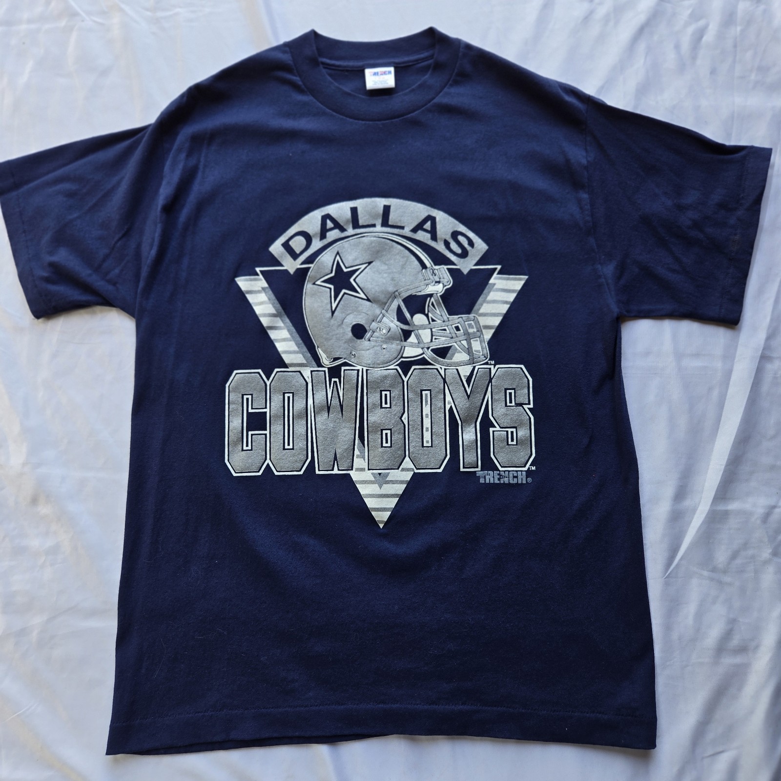 Vintage 1995 Dallas Cowboys Tee TRENCH NFL Graphic T-Shirt Size LG