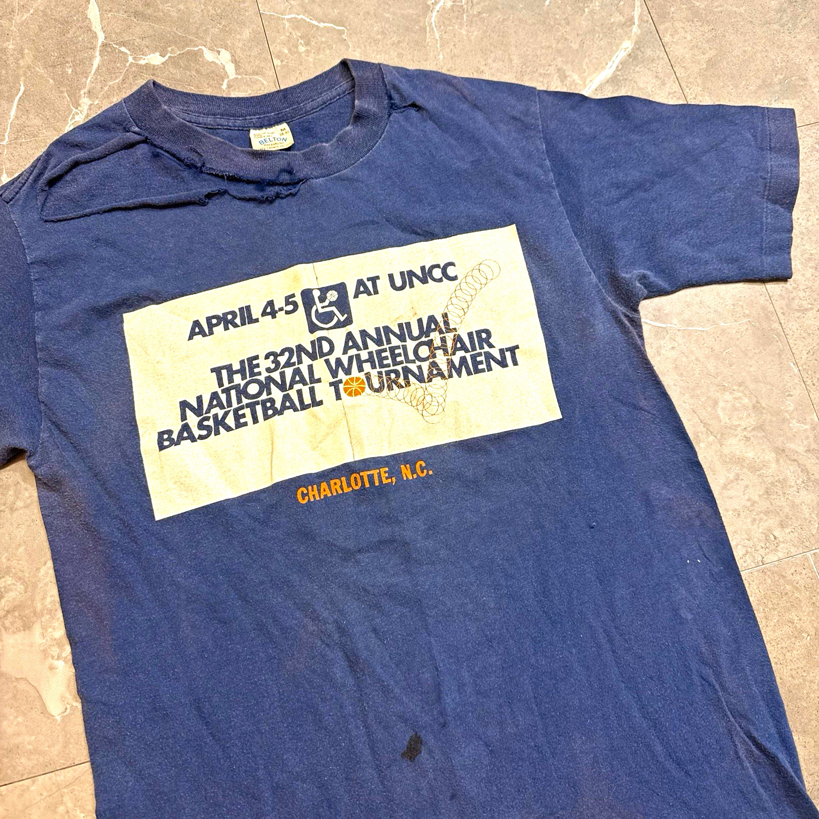 Vintage 80s 32nd national wheelchair basketball tournament UNCC T-Shirt Men’s M