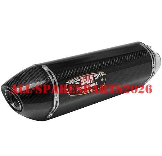 Black R-77 Yoshimura 192829 Full Exhaust System Carbon Sleeve and End Cap
