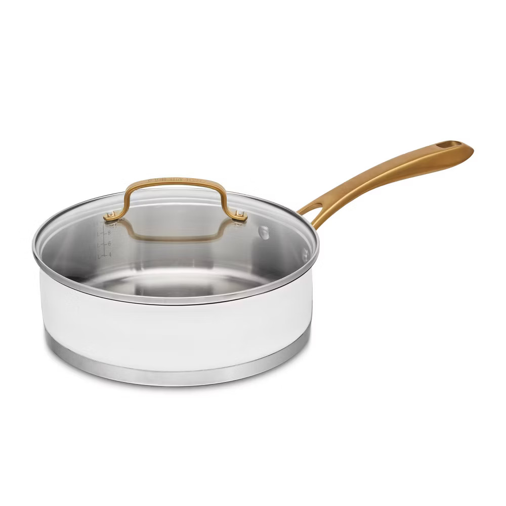 Cuisinart Classic 3.5qt Stainless Steel Saute Pan with Cover and Brushed Gold