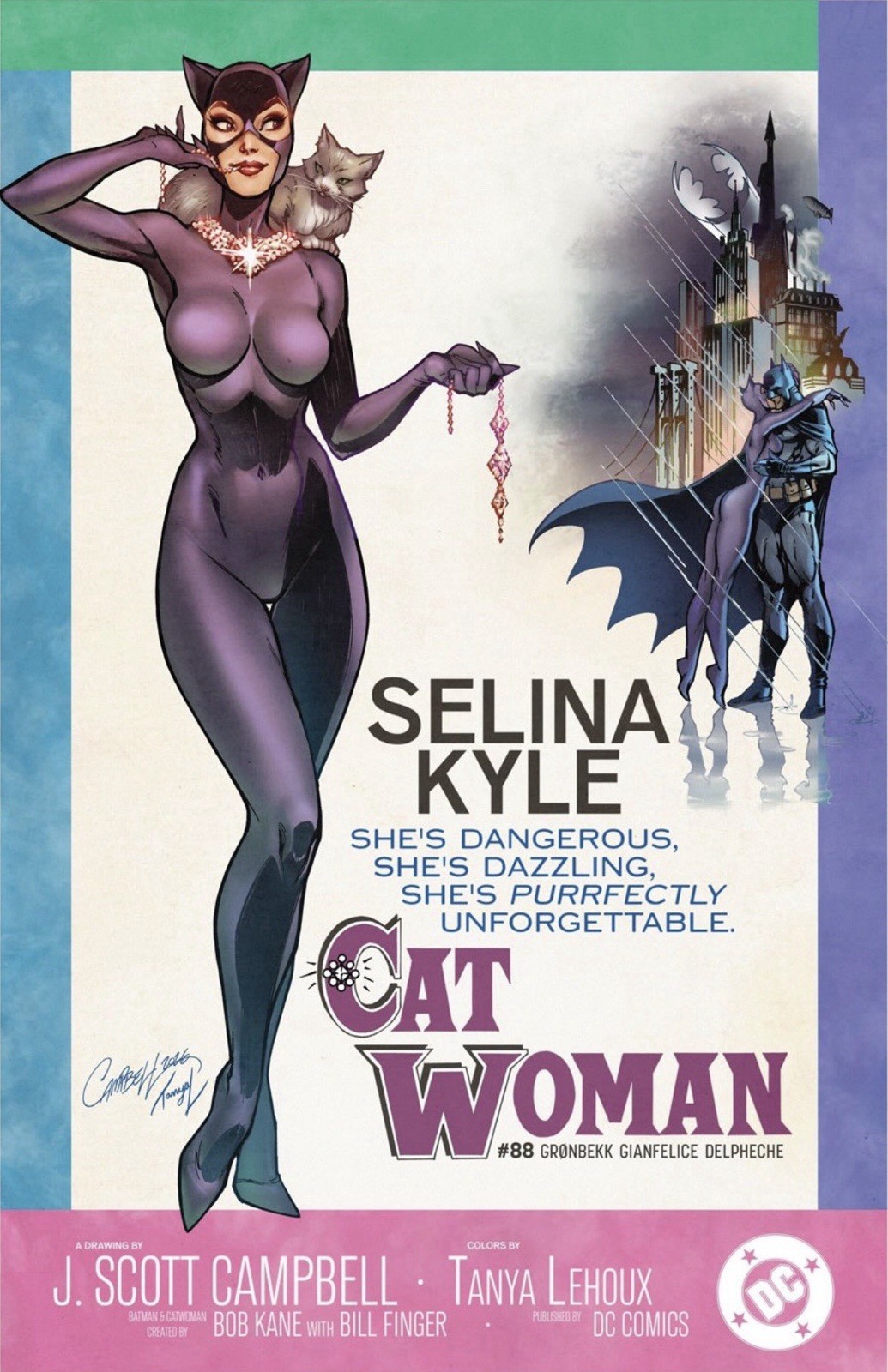 Catwoman #88 J Scott Campbell Breakfast At Tiffany’s Movie Poster Homage Presale