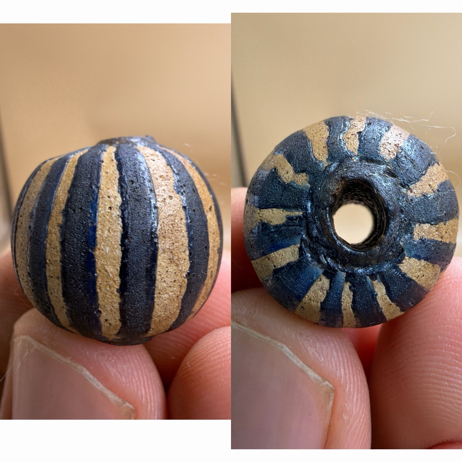 Rare Found Lovely Mosaic Roman Mosaic Glass Bead
