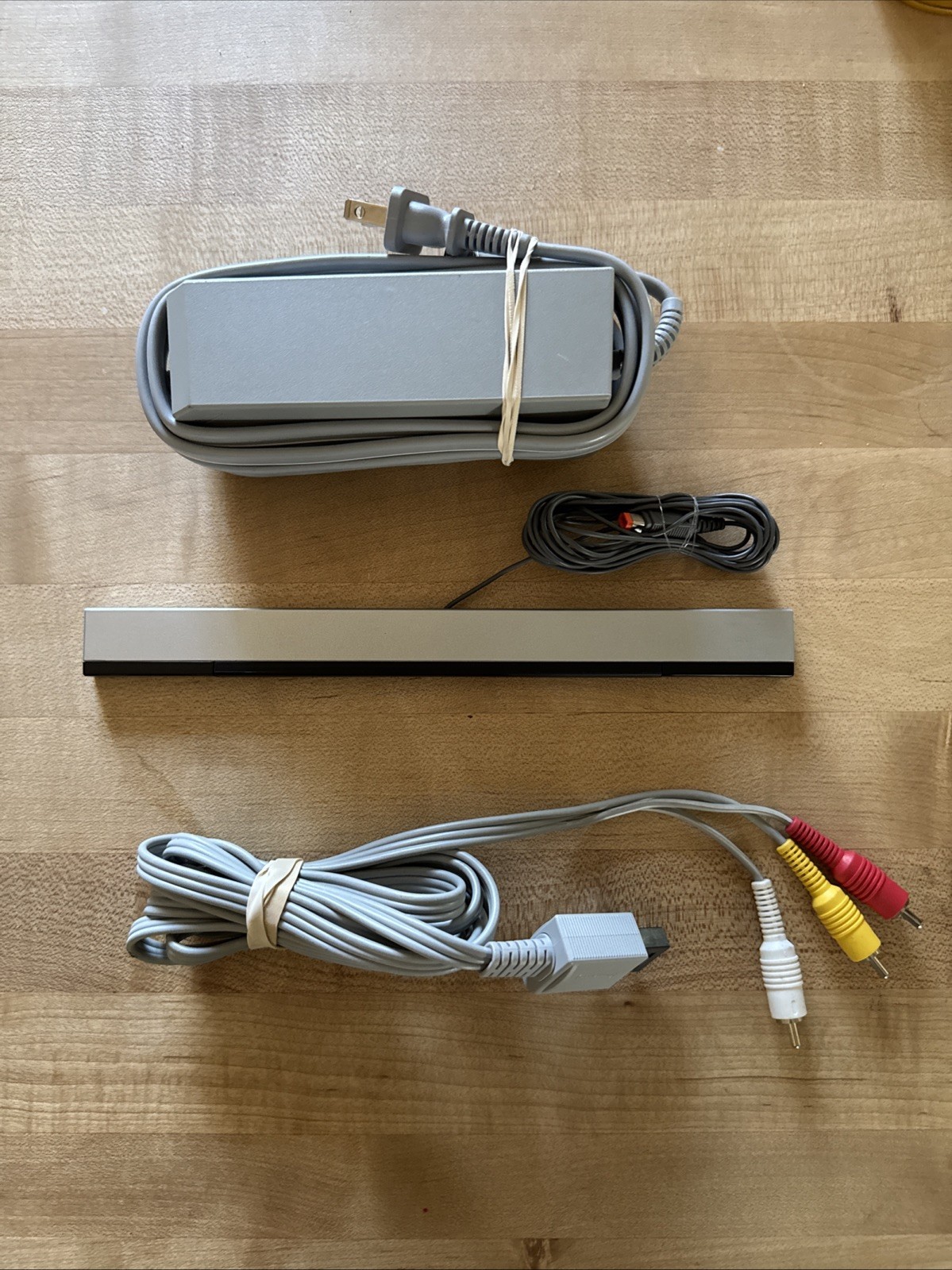 Original OEM Nintendo Brand Wii Power Cord, AV Cable, Sensor bar Bundle - TESTED