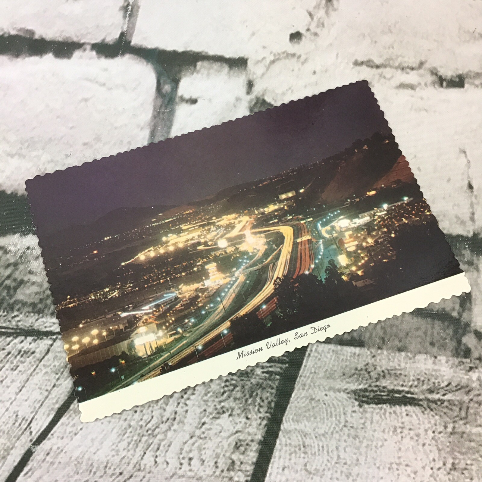 Vintage Postcard Mission Valley At Night City Scape San Diego Collectible Travel Vintage Postcard Mission Valley At Night City Scape San Diego Collectible Travel