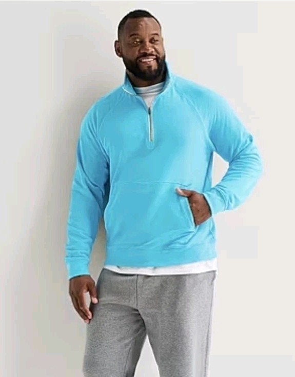 Xersion NWT Men\'s Lifestyle French Terry Classic Fit 1/4 Zip  Popover Size Large