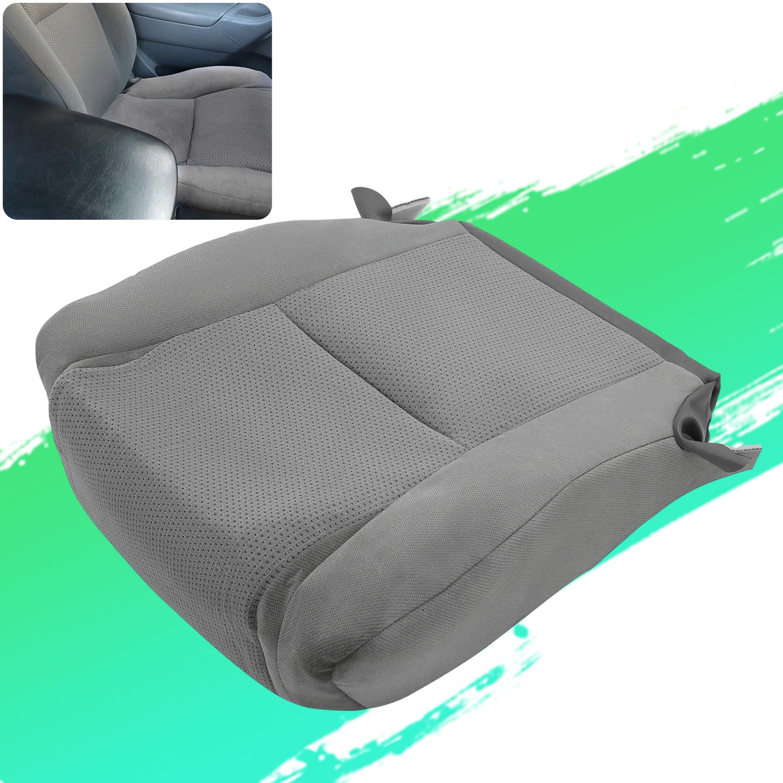 Gray Driver Bottom Cloth Seat Replacement Cover For Toyota Tacoma 2005-2015 2009